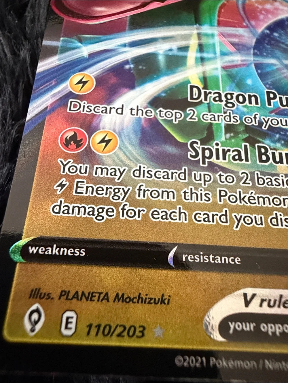 Pokemon Rayquaza V Holographic Green and Blue Card